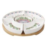 1469 Spar Spring Parade Meze Seti 25cm 5 Porselen Kase Bambu Tepsi Üzerinde – STANDART