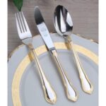 0133-01 Rebeka 96 Parça Kaşık Takımı Parlak Altın – STANDART