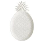3020 Pıwh Porselen Ananas Şeklinde Servis Tabağı 28x17cm Beyaz – BEYAZ