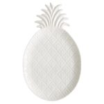 3021 Pıwh Porselen Ananas Şeklinde Servis Tabağı 36x21,5cm Beyaz – BEYAZ