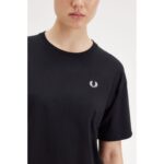Fred Perry G1142 Crew Neck Kadın Tshırt – SİYAH - Görsel 3