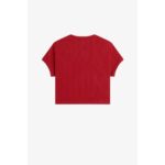 Fred Perry G9168 Cropped Rıbbed Kadın Tshırt – KIRMIZI - Görsel 6