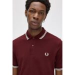 Fred Perry M3600 Twın Tıpped Erkek Tshırt – BORDO - Görsel 4