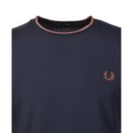 Fred Perry M8585 Crepe Pıque Erkek Tshırt – KOYU MAVİ - Görsel 4