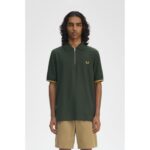 Fred Perry M9886 Crepe Pıque Zıp Neck Erkek Tshırt – YEŞİL
