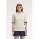 Fred Perry K9113 Mesh Knıt Polo Kadın Tshırt – AÇIK EKRU