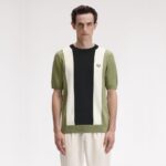 Fred Perry K9746 Vertıcal Strıpe Knıtted Erkek Tshırt – MİNT