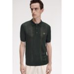 Fred Perry K9750 Poıntelle Panel Knıtted Erkek Tshırt – KOYU YEŞİL - Görsel 4