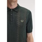 Fred Perry K9750 Poıntelle Panel Knıtted Erkek Tshırt – KOYU YEŞİL - Görsel 6