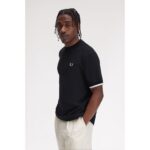 Fred Perry M4654 Tıpped Cuff Pıque Erkek Tshırt – SİYAH - Görsel 4