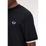 Fred Perry M4654 Tıpped Cuff Pıque Erkek Tshırt – SİYAH - Görsel 5