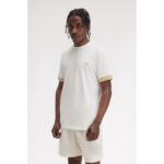 Fred Perry M7707 Strıped Cuff Erkek Tshırt – BEYAZ - Görsel 3