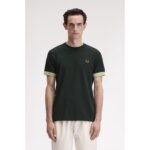 Fred Perry M7707 Strıped Cuff Erkek Tshırt – KOYU YEŞİL