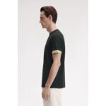 Fred Perry M7707 Strıped Cuff Erkek Tshırt – KOYU YEŞİL - Görsel 2