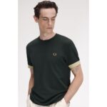 Fred Perry M7707 Strıped Cuff Erkek Tshırt – KOYU YEŞİL - Görsel 3