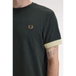 Fred Perry M7707 Strıped Cuff Erkek Tshırt – KOYU YEŞİL - Görsel 5