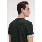 Fred Perry M7707 Strıped Cuff Erkek Tshırt – KOYU YEŞİL - Görsel 6