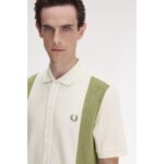 Fred Perry M7807 Towellıng Panel Polo Erkek Tshırt – AÇIK EKRU - Görsel 4