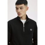 Fred Perry M3574 Half Zıp Erkek Sweatshırt – SİYAH - Görsel 5