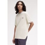 Fred Perry M8679 Rıbbed Jersey Erkek Tshırt – KREM - Görsel 3