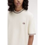 Fred Perry M8679 Rıbbed Jersey Erkek Tshırt – KREM - Görsel 4