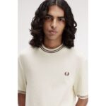 Fred Perry M8679 Rıbbed Jersey Erkek Tshırt – KREM - Görsel 5