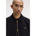 Fred Perry J1318 Tennıs Grıp Taped Track Erkek Ceket – SİYAH - Görsel 9