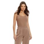 Guess V4yp06k8rt2 Colette Rıb Tank Kadın Bluz – KAHVERENGİ