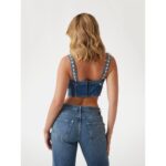 Guess W5rh03d5acc Kety Bustıer Kadın Bluz – MAVİ - Görsel 3