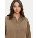 Guess V5yl08kcx42 Carla Crop Zıp Kadın Ceket – KAHVERENGİ - Görsel 4