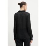 Guess W5yh1awhcr2 Ls Marthe Logo Kadın Gömlek – SİYAH - Görsel 3