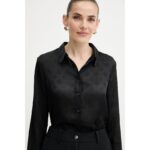 Guess W5yh1awhcr2 Ls Marthe Logo Kadın Gömlek – SİYAH - Görsel 4