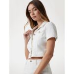 Guess W5yn54d4t50 Ss Sexy Crop Kadın Ceket – KREM - Görsel 4