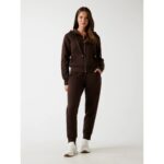 Guess W5yq05kbye2 New Hooded Scuba Kadın Sweatshırt – KAHVERENGİ - Görsel 2