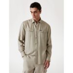 Guess M5yh26whf70 Washed Fluıd Tencel Erkek Bluz – BEJ