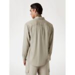 Guess M5yh26whf70 Washed Fluıd Tencel Erkek Bluz – BEJ - Görsel 3