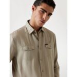 Guess M5yh26whf70 Washed Fluıd Tencel Erkek Bluz – BEJ - Görsel 4