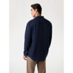 Guess M5yh26whf70 Washed Fluıd Tencel Erkek Bluz – LACİVERT - Görsel 3