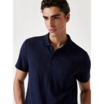 Guess M5yp19kcwm2 Ss Axel Rıb Polo Erkek Bluz – LACİVERT - Görsel 4