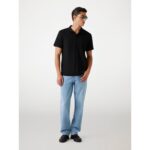 Guess M5yp19kcwm2 Ss Axel Rıb Polo Erkek Bluz – SİYAH - Görsel 2