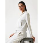 Guess V5yq07k0282 Peony Taped Fullzıp Kadın Sweatshirt – BEYAZ - Görsel 5