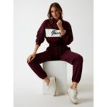 Guess V5bq00kcx22 Fabıa Half-zıp Kadın Sweatshırt – MOR - Görsel 4