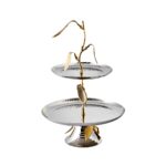 Leaf 2 Katlı Servislik 27x43cm Silver – STANDART