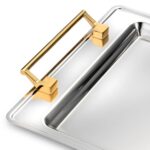 Taranto Büyük Tepsi Çelik Gold – STANDART - Görsel 3