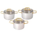 Assos Midi 3lü Tencere Takımı Titanyum Gold – STANDART - Görsel 8