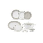 Janti Grey 60 Parça 12 Kişilik Yemek Takımı – GRİ