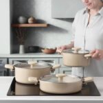 Swıss Crystal Dark Cream 7 Parça Tencere Takımı – STANDART - Görsel 2