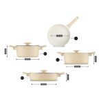 Swıss Crystal Dark Cream 7 Parça Tencere Takımı – STANDART - Görsel 3