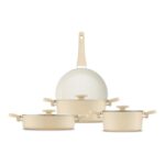 Swıss Crystal Dark Cream 7 Parça Tencere Takımı – STANDART - Görsel 9