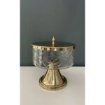 1pa-16476g Dc Ayaklı Ve Kapaklı Orta Boy Kavanoz 18,5x18,5x20,5cm Altın – STANDART